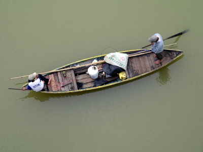 Fischerboot von oben