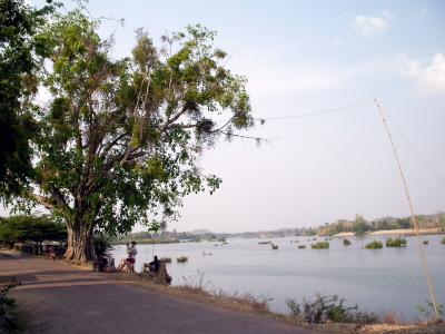 Blick auf Mekong von Si Phan Don